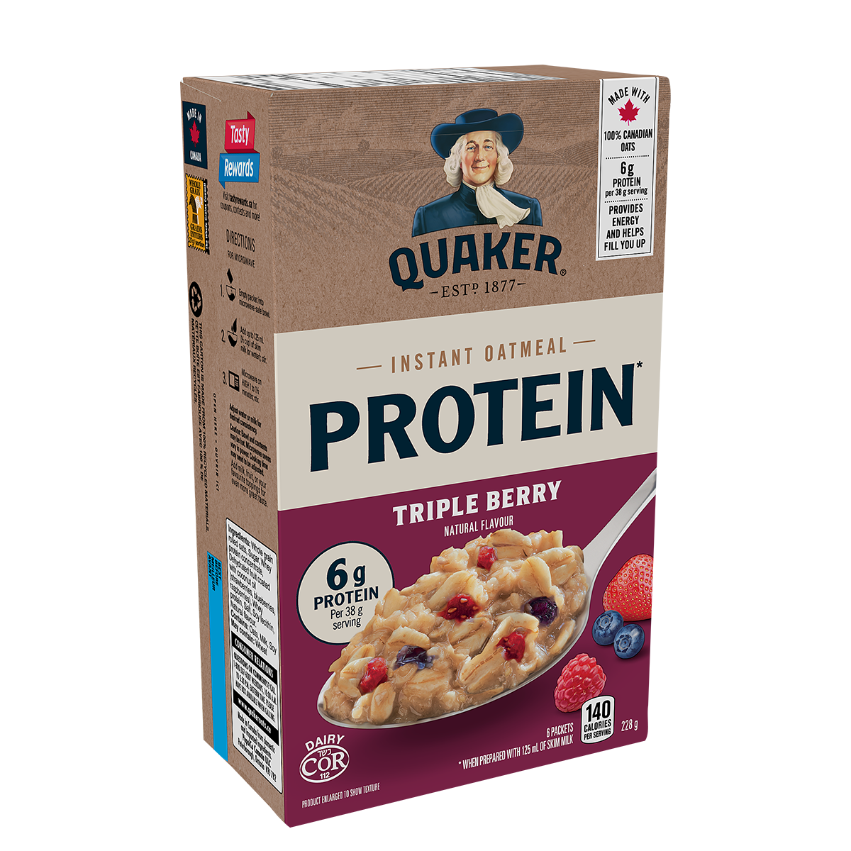 Quaker Instant Oatmeal High Protein Triple Berry